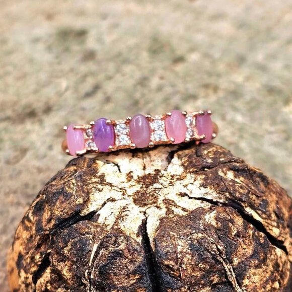 Nature Sugilite Rose Gold Tone Adjustable Ring - Picture 1 of 10
